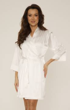 Satynowy wiązany szlafrok De Lafense 757 CORDELIA