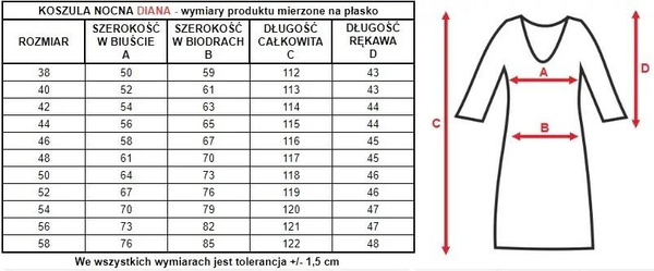 Długa koszula nocna Diana z ładnym dekoltem kremowy - Mewa