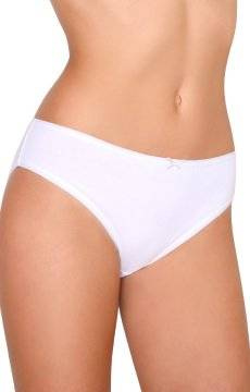 Białe bawełniane gładkie figi damskie Lama - 400 Bikini