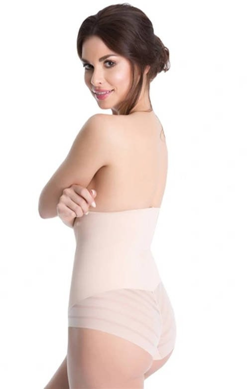 Wysokie, beżowe bezszwowe figi modelujące Julimex 141 Maxi Super High