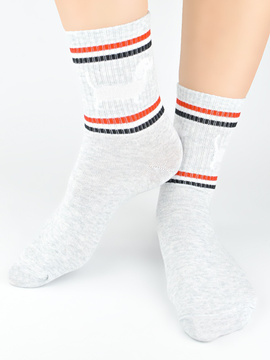 Skarpety damskie bawełniane jamnik szary SB153 - Noviti