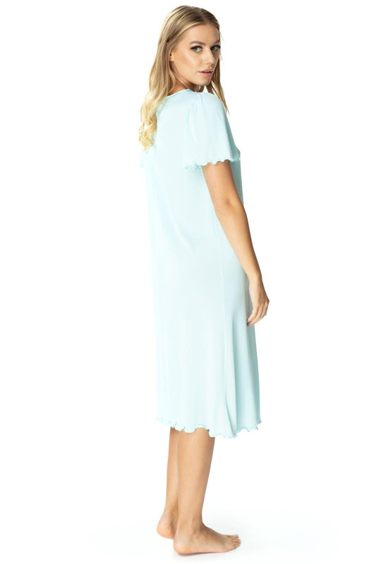 Koszula nocna Doris damska z krótkim rękawkiem 6076 miętowy - Mewa