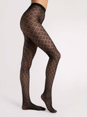 Wzorzyste czarne rajstopy Fiore BISETTE 30 DEN black