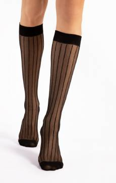 Podkolanówki w pionowe paski Fiore LINEA  15 den