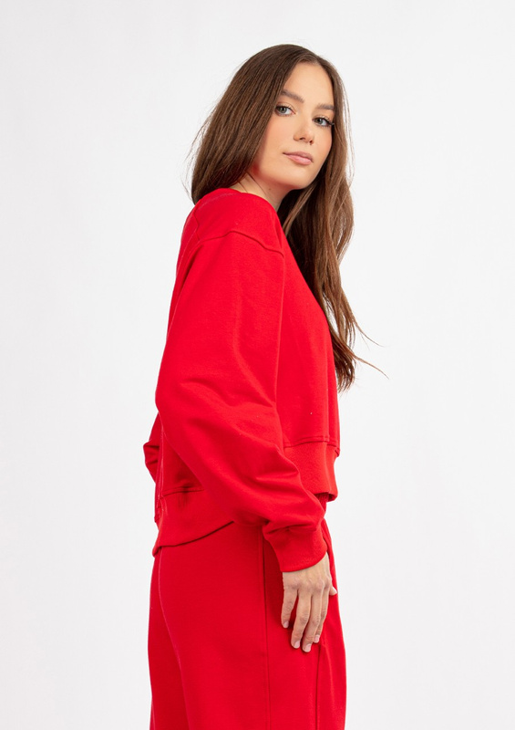 Bawełniana bluza dresowa DK-K-B23 - czerwień Dkaren