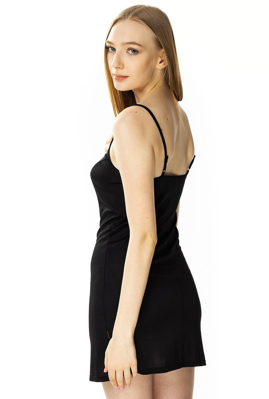 Gładka halka damska Gracja 4485 czarny - Mewa