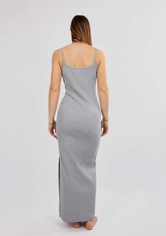 Dopasowana sukienka DK-K-P7 - czarny bawełna prążki - Dkaren