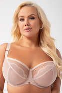 Miękki beżowy biustonosz Gorsenia K900 IDA na duże biusty