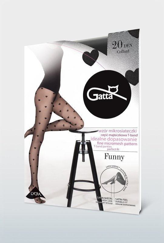 Rajstopy Gatta Funny w serduszka wz. 08