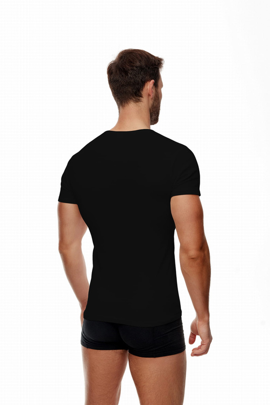 Czarny bawełniany T-shirt męski BP005