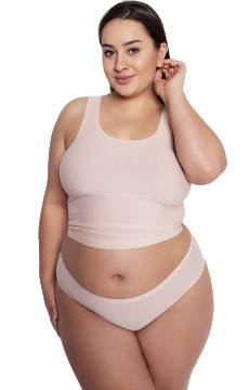 Beżowe figi Julimex FLEXI-ONE kolekcja PLUS SIZE 2XL-3XL