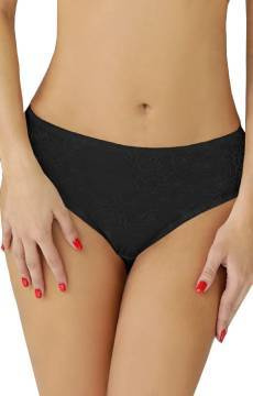 Czarne figi z ozdobnym haftem Unikat BONA