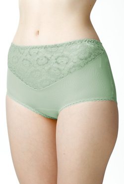 Figi damskie Liza wysoki stan z koronką kol. miętowy - Mewa