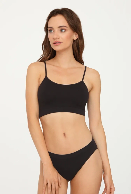 Gatta - krótki Top na wąskich ramiączkach / czarny