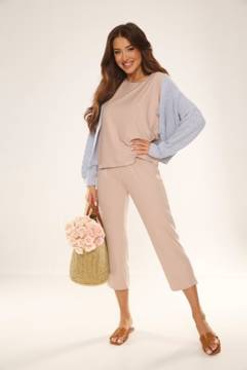 Koszulka ze spodniami 7/8 De Lafense 696 Freya w kolorze piaskowym