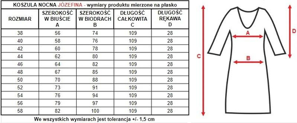 Damska koszula nocna Józefina symetryczne wycięci e0388 morelowy - Mewa