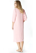Długa koszula nocna Diana z ładnym dekoltem róż - Mewa