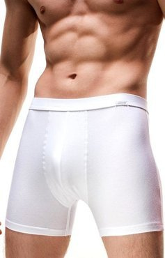 Gładkie bokserki  Cornette  Authentic białe