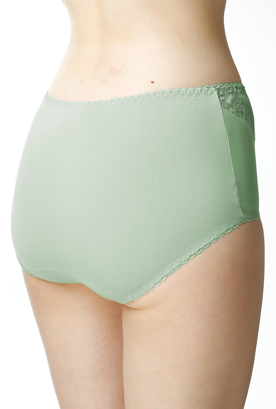Figi damskie Liza wysoki stan z koronką kol. miętowy - Mewa