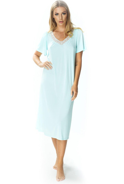 Koszula nocna damska Lilia z haftowaną aplikacją 4111 mięta - Mewa