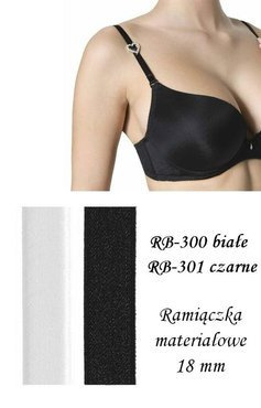 Materiałowe, wymienne  ramiączka do biustonosza Julimex RB-300 RAMIĄCZKA '18 MM' BIAŁE
