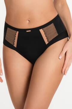 Czarne figi z beżowymi wstawkami Gorsenia K442/1 LUISSE