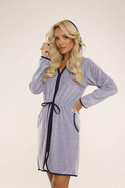 Welurowy szlafrok damski z kapturem  De Lafense - 313 / Desiree