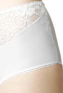 Figi damskie Liza wysoki stan z koronką kol. biały - Mewa