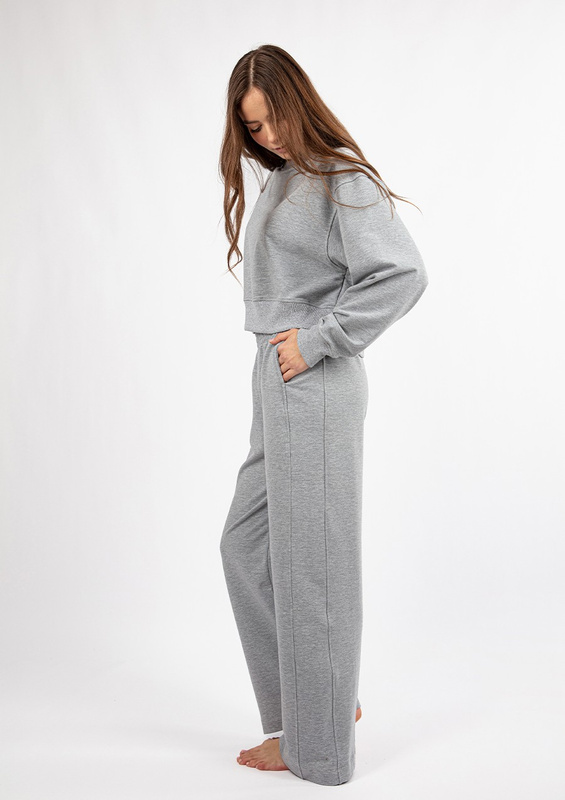 Bawełniany komplet dresowy DK-K-B23 - szary Dkaren