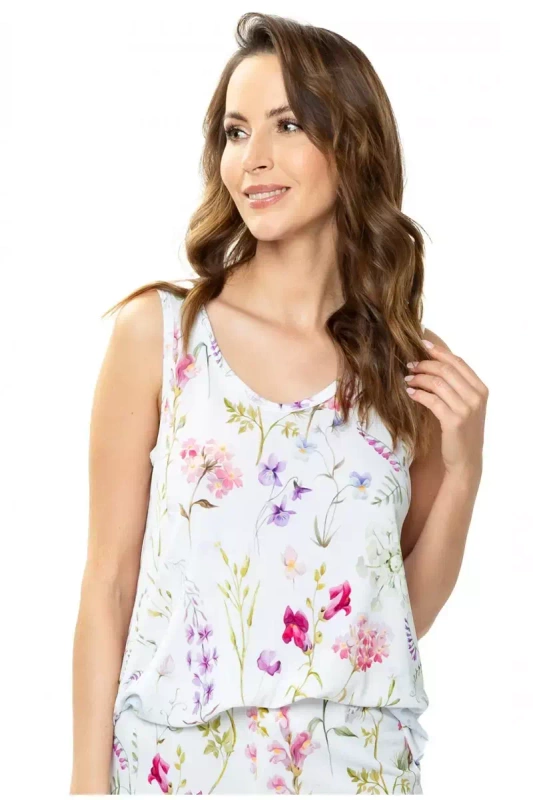 Jedwabny top w kwiaty Mewa Flores 6537