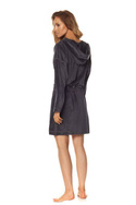 Grafitowy szlafrok damski z weluru L&L 9118
