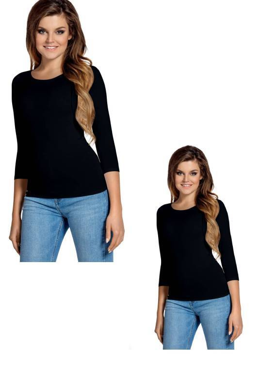 Bluzka damska z rękawem 3/4 Babell MANATI czarna