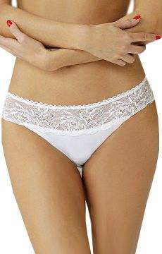 Białe bokserki z koronkowym zdobieniem Unikat ARABELA
