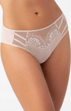 Tiulowe beżowe figi typu brazyliany Gorsenia K498/1 PARADISE