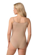 Gładkie beżowe body damskie na ramiączkach Babell HOLLY