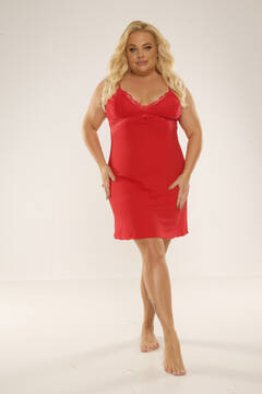 Czerwona koszulka na ramiączkach De Lafense 739  Velar S-2XL