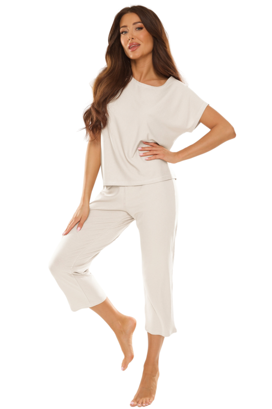 Koszulka ze spodniami 7/8 De Lafense 696 Freya w kolorze ecri