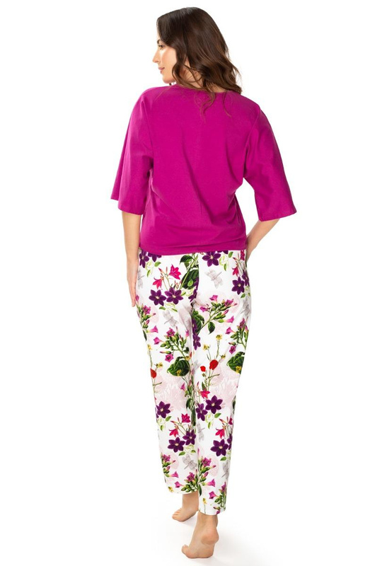 Piżama damska NATALY w kwiaty 6668 - Mewa