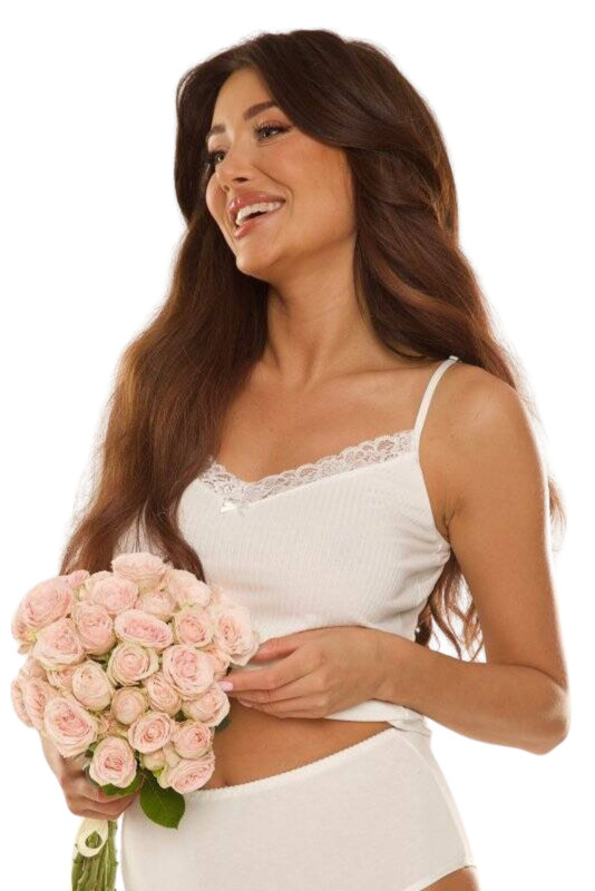 Koszulka na ramiączkach De Lafense 697 Topik FREYA ecru