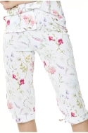 Jedwabne wzorzyste spodnie 3/4 Mewa Flores 6535