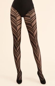 Rajstopy czarne w odważne paski Gabriella Wendy