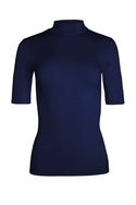 Bluzka damska z krótkim rękawem i półgolfem Babell LAYLA Granat