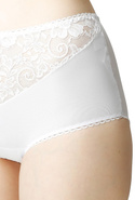 Figi damskie Liza wysoki stan z koronką kol. biały - Mewa