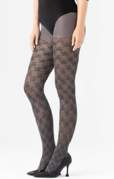 Rajstopy ze wzorem w pepitkę Fiore FASHION LOVER 30DEN