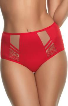 Czerwone figi brazyliany z koronkowymi wstawkami Gorsenia K498 PARADISE