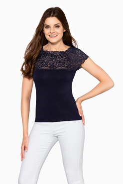 Ozdobna granatowa bluzka damska Babell ELINA