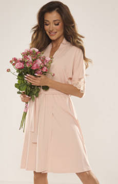 Wiskozowy szlafrok z krótkim rękawem De Lafense 643 Noela