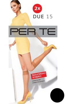 Bezuciskowe podkolanówki damskie Perte Due 15 den czarne