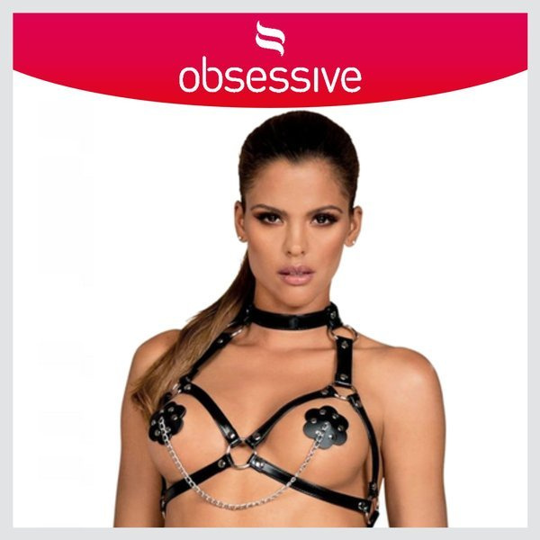 Otwarty biustonosz uprząż Obsessive A740