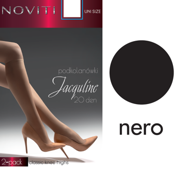  Podkolanówki Noviti Jacquline - 20 DEN czarne